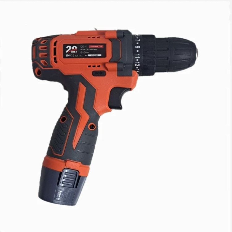 دریل پیچ گوشتی شارژی 12 ولت bist تک باتری برند 20 بیست 2 سرعته پیچ بند ترکمتردار با کیف BMC