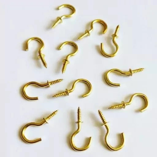 قلاب رزوه طلایی باز - قلاب جا کلیدی کوچک (1 عددی) (ارسال از ابزار حسین 24)