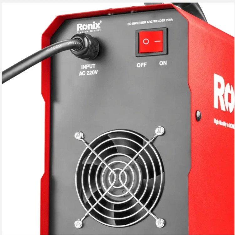دستگاه جوش اینورتر 200 آمپر چینی 4604 رونیکس همراه با کابل و انبر جوش و 40 ماه گارانتی ronix (ارسال از ابزار حسین ۲۴)
