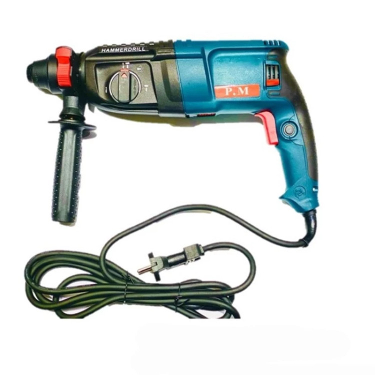 دریل بتن کن سه حالته مدل 11253 پی ام 26 میلی متری 800 وات 3 کیلویی چهار شیار با 12 ماه گارانتی p m (ارسال از ابزار حسین 24)
