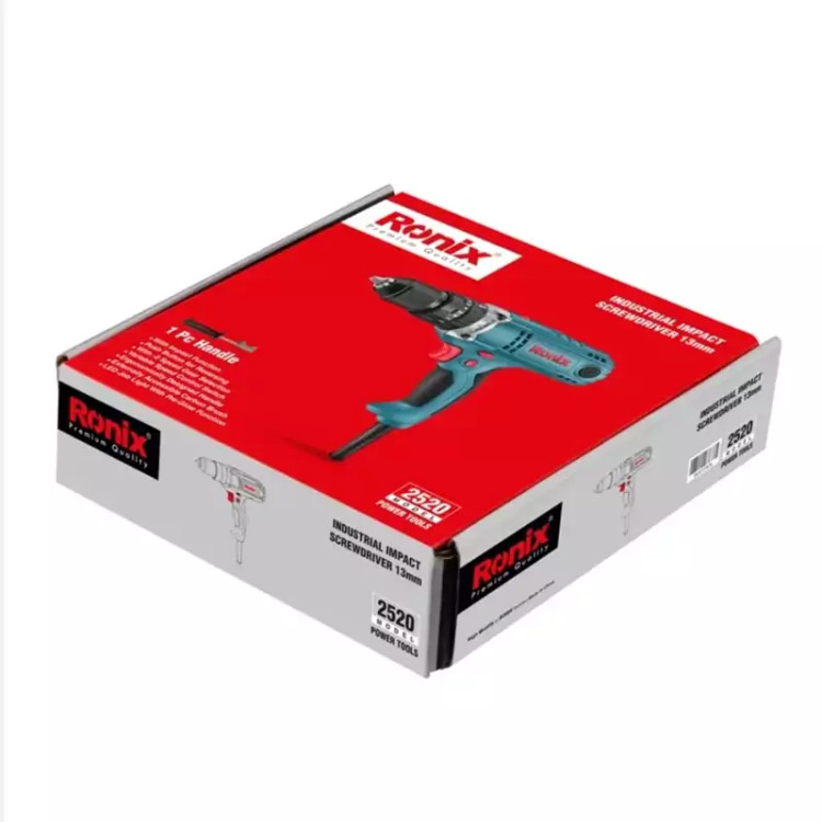 دریل پیچ گوشتی برقی سه نظام 13 فلزی صنعتی چکشی مدل 2520 رونیکس 450 وات با 12 ماه گارانتی ronix (ارسال از ابزار حسین 24)