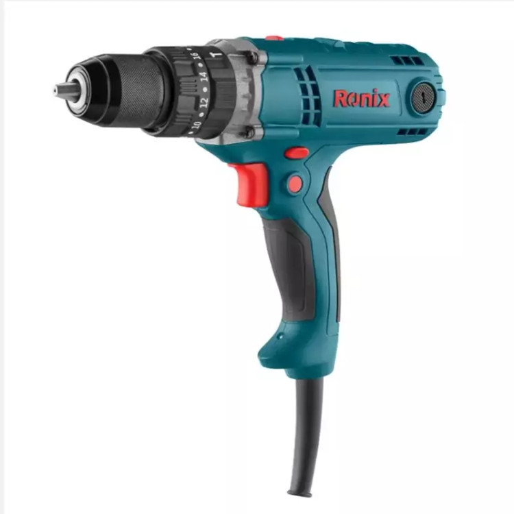 دریل پیچ گوشتی برقی سه نظام 13 فلزی صنعتی چکشی مدل 2520 رونیکس 450 وات با 12 ماه گارانتی ronix (ارسال از ابزار حسین 24)
