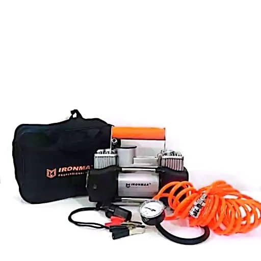 کمپرسور باد فندکی خودرو دو سیلندر آیرون مکس (ارسال از ابزار حسین 24)