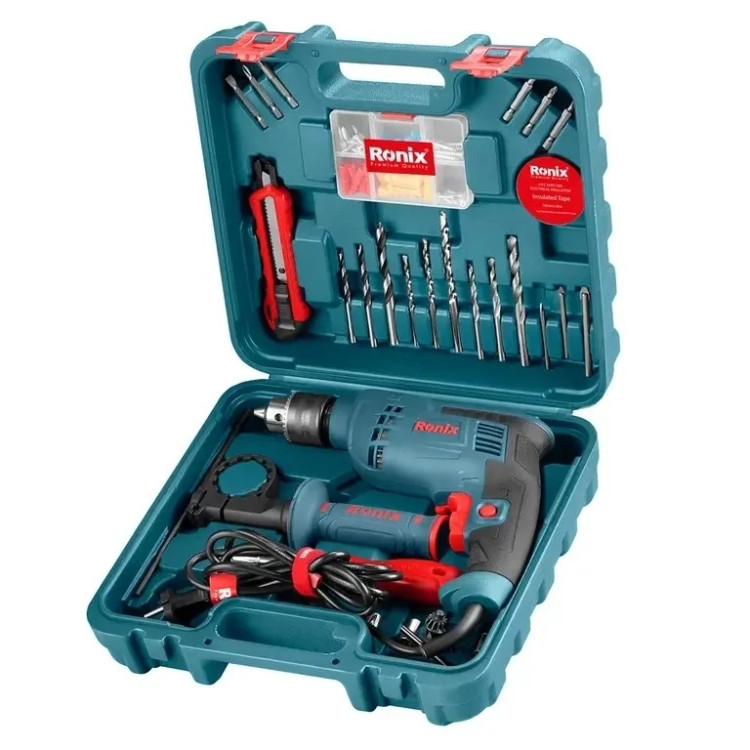 ست ترکیبی دریل 13 چکشی 0008 با کیف bmc و 750 وات رونیکس با گارانتی ronix