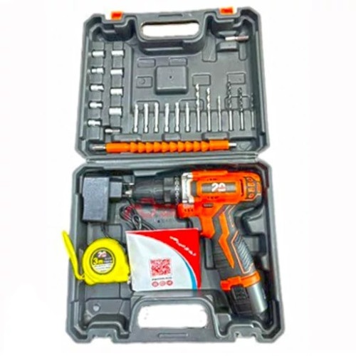 دریل پیچ گوشتی شارژی 12 ولت تک باتری 25 پارچه شرکت آنکور بیست 20 با کیف BMC با لوازم DC 20 (ارسال از ابزار حسین ۲۴)