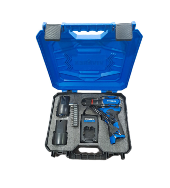 دریل پیچ گوشتی شارژی 16.8 ولت با لوازم ویوارکس چکشی . براش لس . سه نظام فلزی . ترکمتر دار 2 باتری VR1610 (ارسال از ابزارحسین 24) کپی