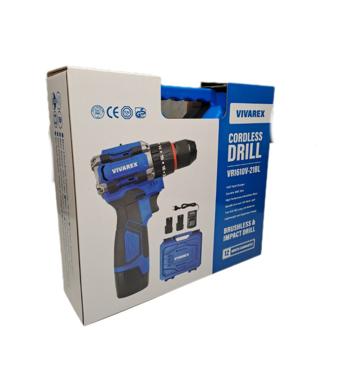 دریل پیچ گوشتی شارژی 16.8 ولت با لوازم ویوارکس چکشی . براش لس . سه نظام فلزی . ترکمتر دار 2 باتری VR1610 (ارسال از ابزارحسین 24) کپی