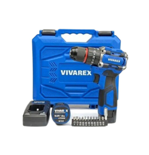 دریل پیچ گوشتی شارژی 16.8 ولت با لوازم ویوارکس چکشی . براش لس . سه نظام فلزی . ترکمتر دار 2 باتری VR1610 (ارسال از ابزارحسین 24) کپی