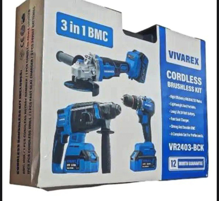 ست ۳ عددی دریل و مینی فرز و بتن کن شارژی ویوارکس VR240۳ (ارسال از ابزار حسین ۲۴)